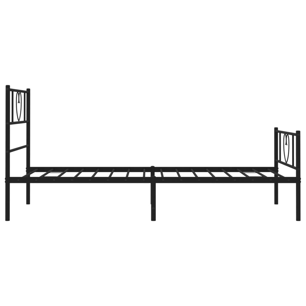 vidaXL Estrutura de cama com cabeceira e pés 107x203 cm metal preto