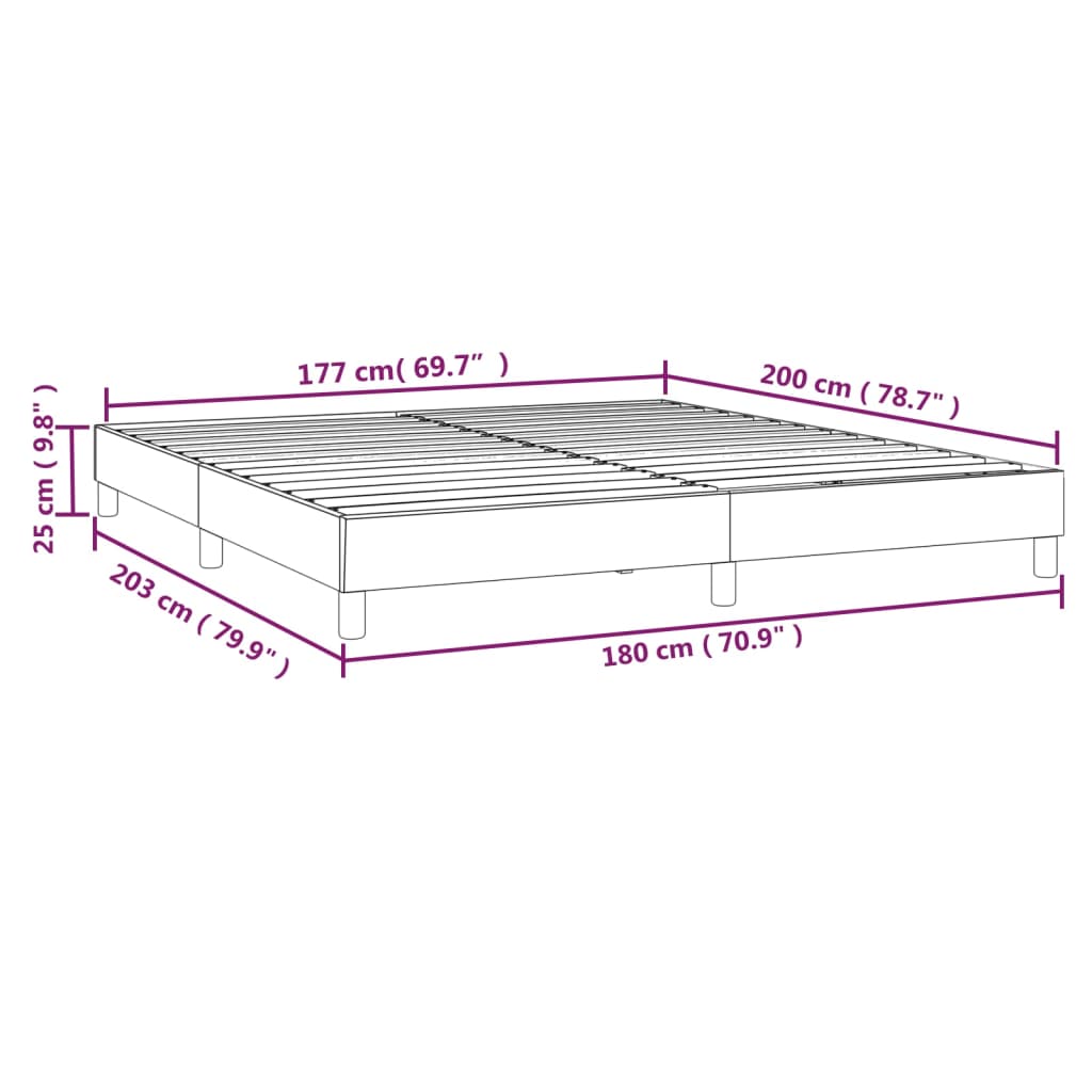 vidaXL Estrutura de cama em tecido cor creme 180x200 cm