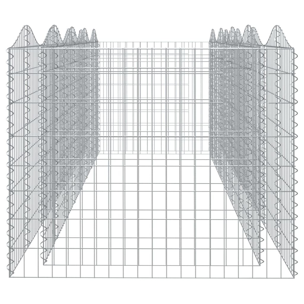 vidaXL Canteiro elevado gabião arqueado 400x100x100 ferro galvanizado