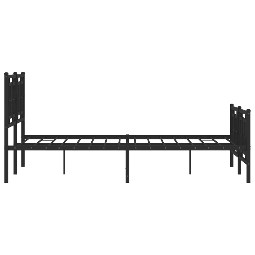 vidaXL Estrutura de cama com cabeceira e pés 135x190 cm metal preto