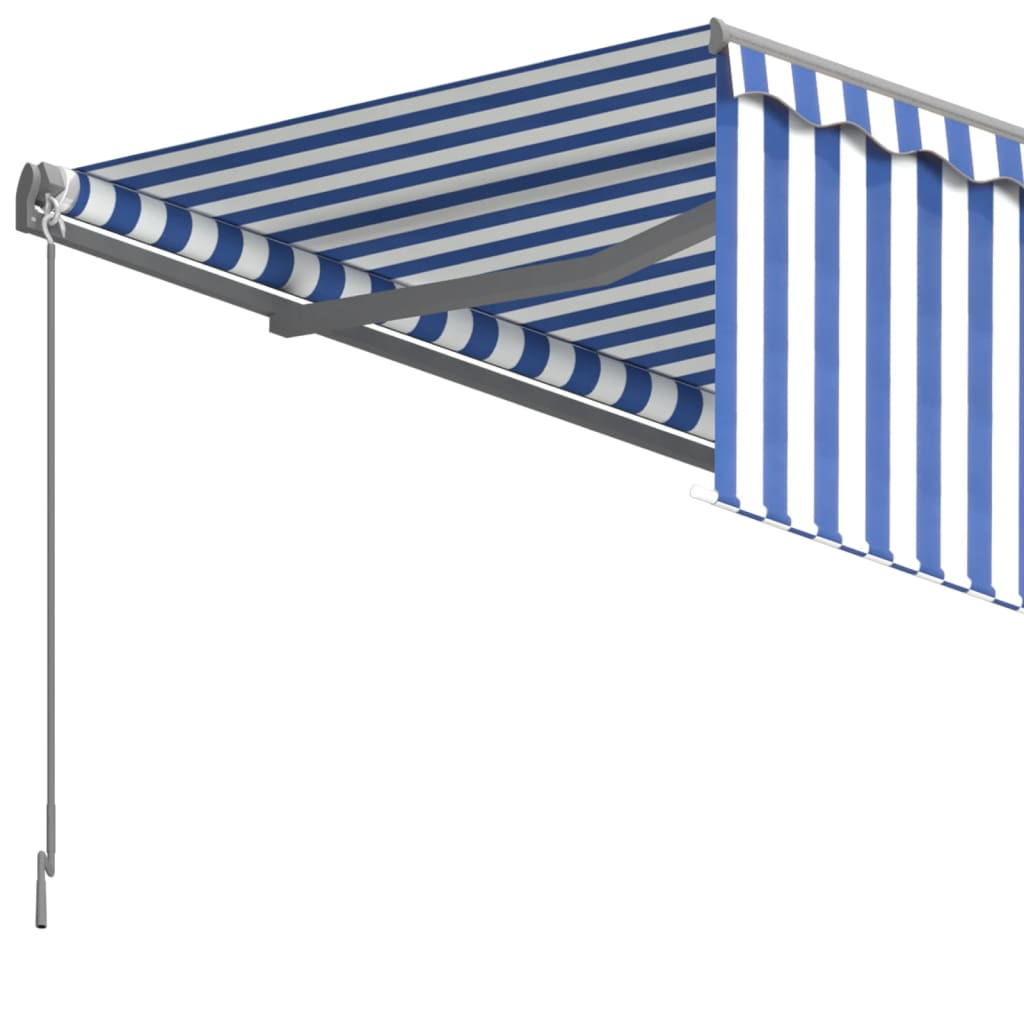 vidaXL Toldo retrátil automático com estore 5x3 m azul e branco