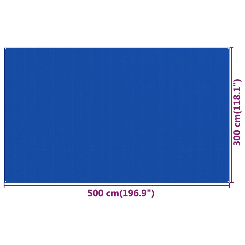 vidaXL Tapete de campismo para tenda PEAD 300x500 cm azul