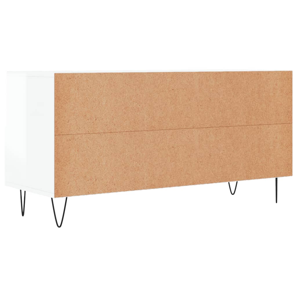 vidaXL Móvel para TV 102x36x50 cm derivados madeira branco brilhante