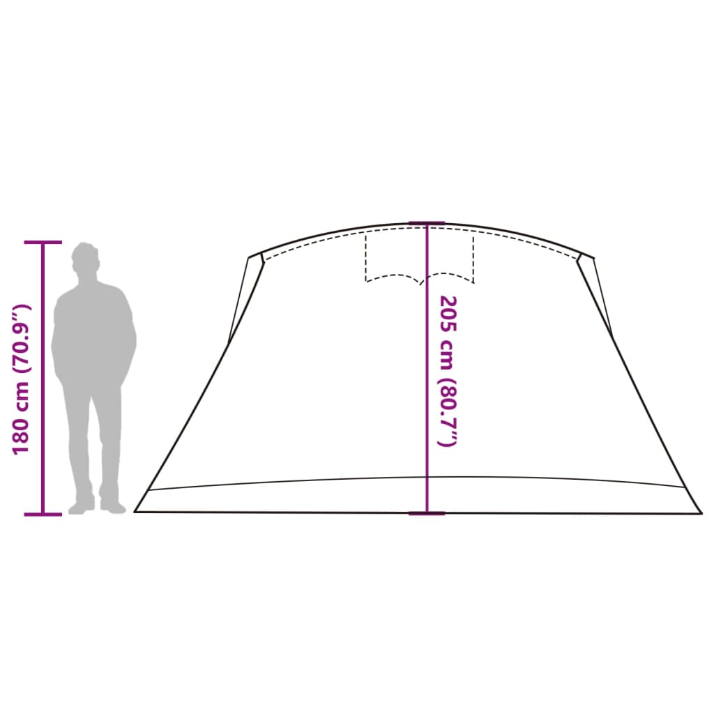 vidaXL Tenda familiar túnel para 10 pessoas impermeável cinza/laranja