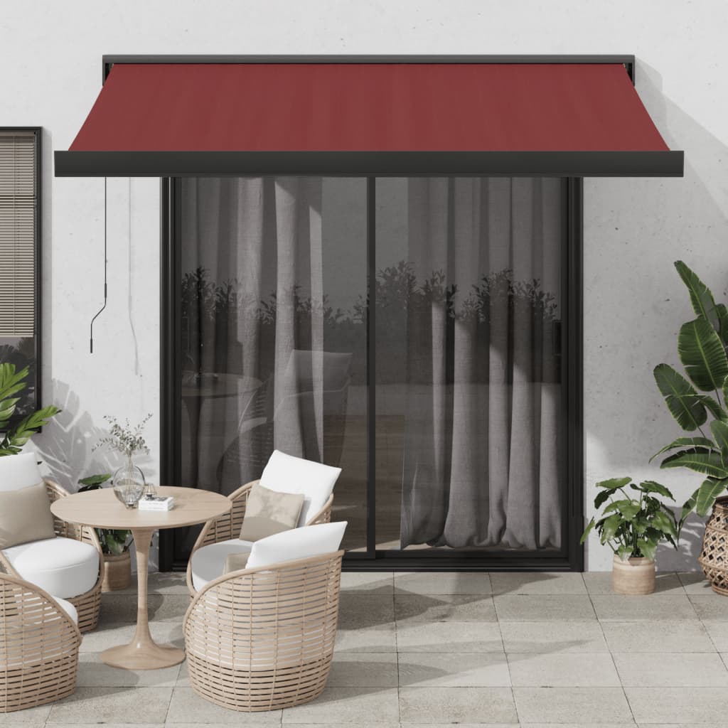 vidaXL Toldo retrátil manual 300x250 cm bordô