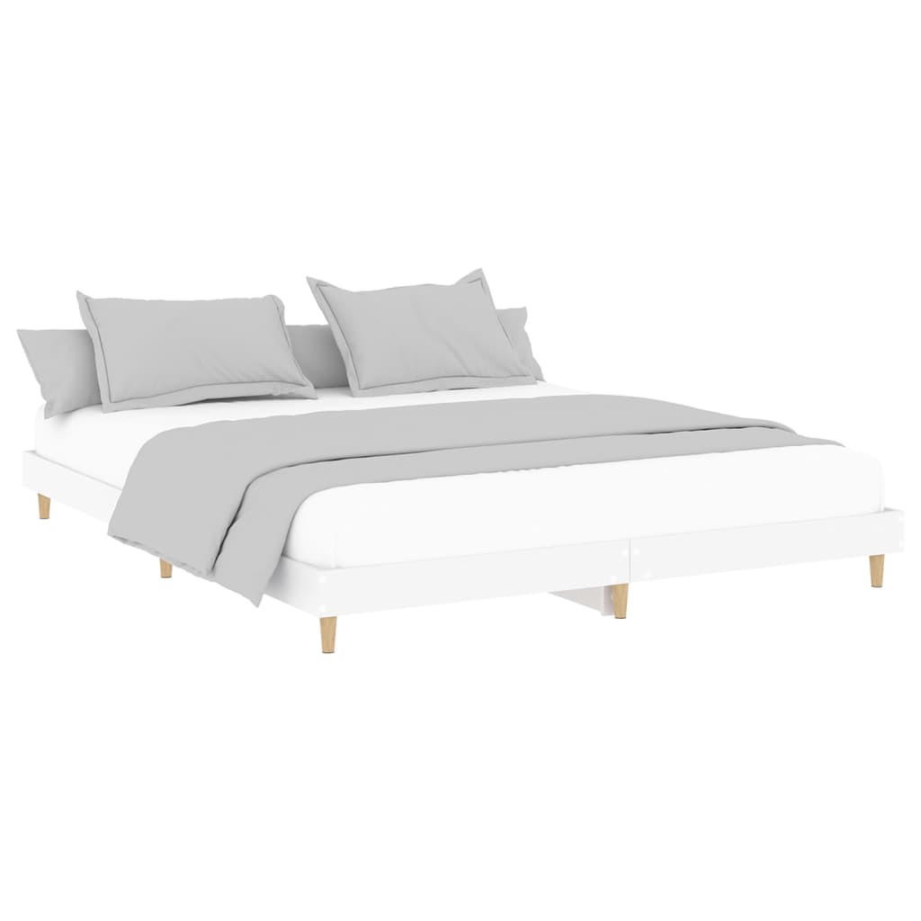 vidaXL Estrutura de cama 140x200 cm derivados de madeira branco