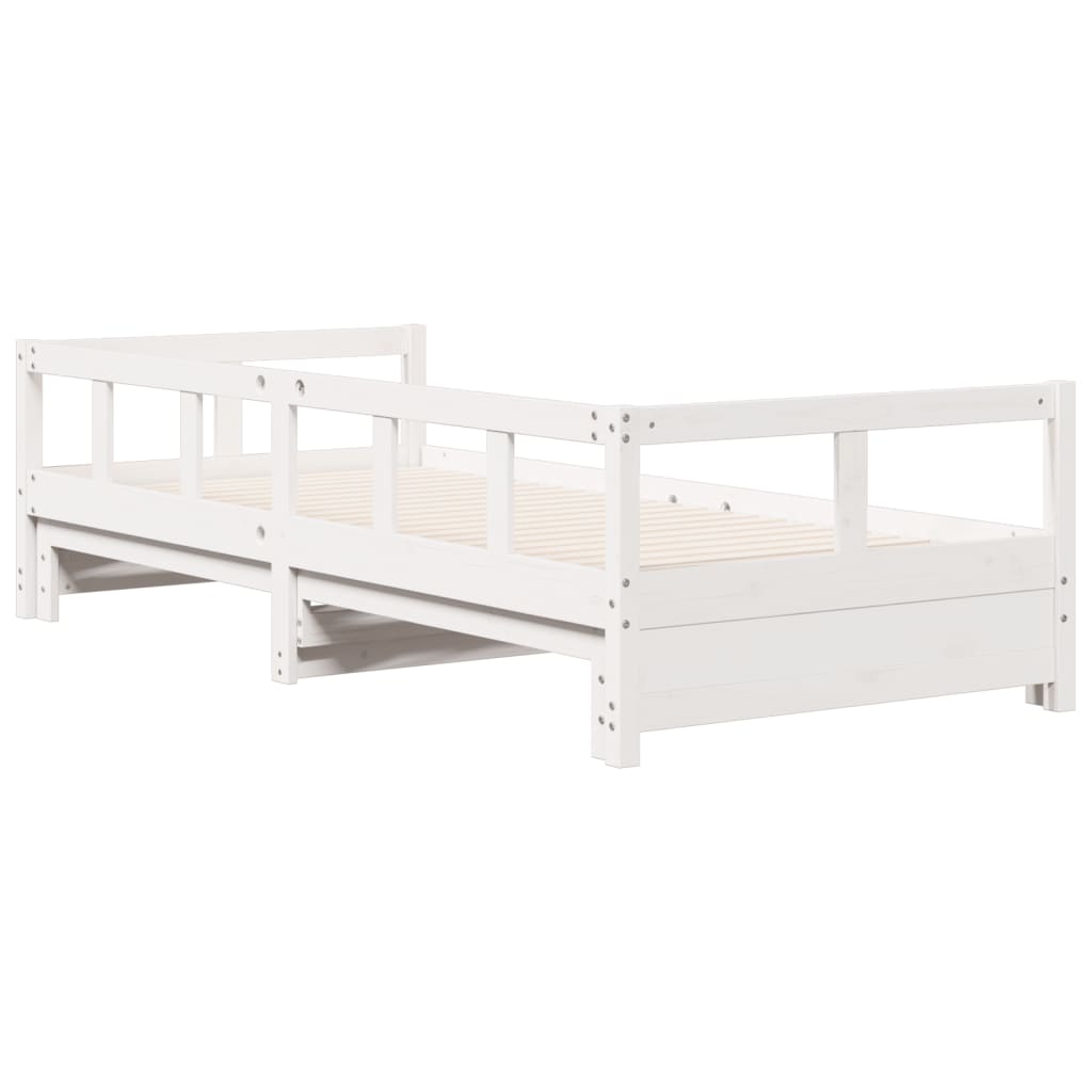 vidaXL Sofá-cama sem colchão 80x200 cm madeira de pinho maciça branco