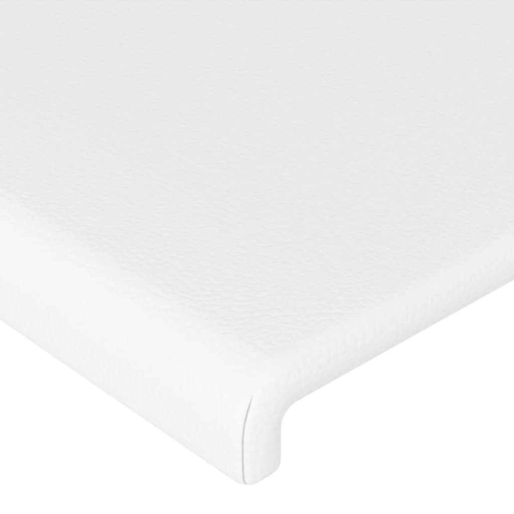 vidaXL Estrutura cama c/ cabeceira 100x200 cm couro artificial branco