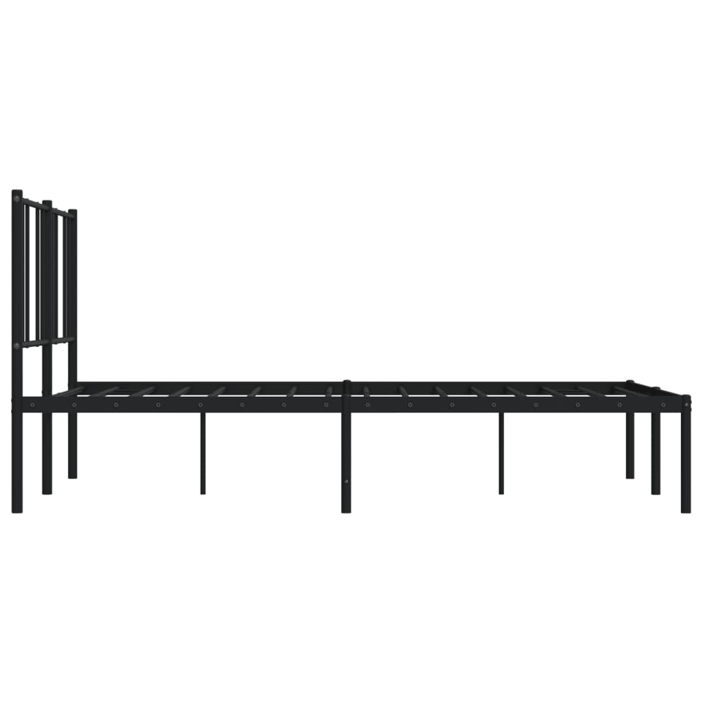 vidaXL Estrutura de cama com cabeceira 160x200 cm metal preto