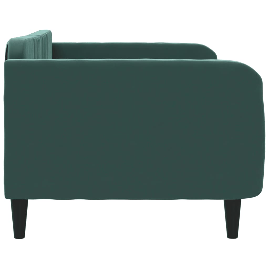 vidaXL Sofá-cama 90x200 cm veludo verde-escuro