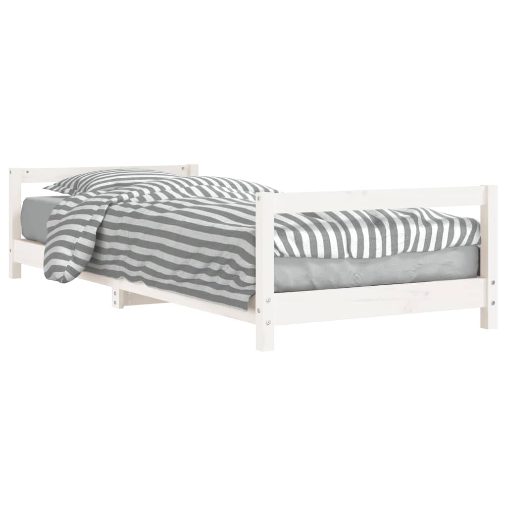 vidaXL Estrutura de cama infantil 90x190 cm pinho maciço branco