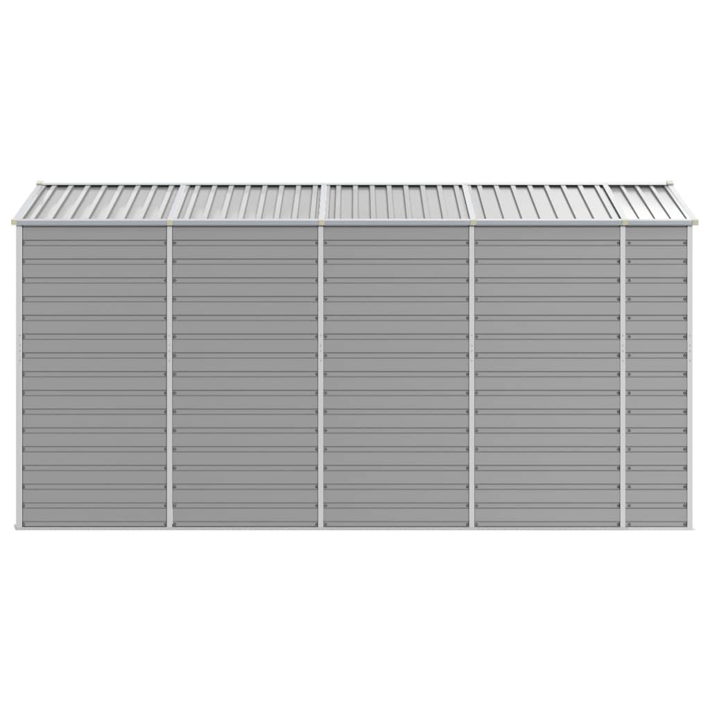 vidaXL Abrigo de jardim 191x385x198 cm aço galvanizado cinzento-claro