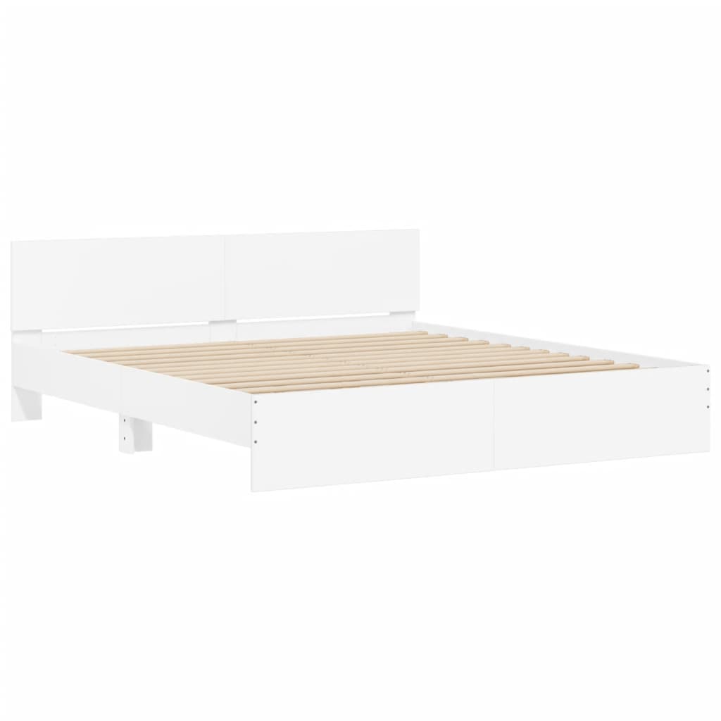 vidaXL Estrutura de cama com cabeceira 160x200 cm branco