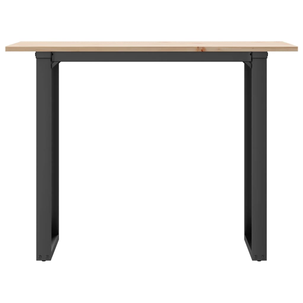 vidaXL Mesa de jantar estrutura em O 100x50x75cm pinho e ferro fundido