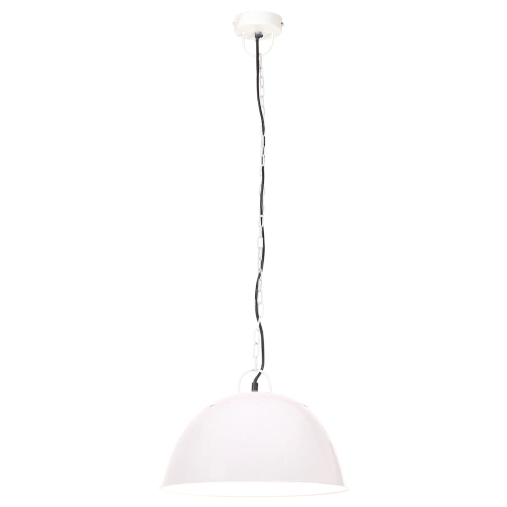 vidaXL Candeeiro suspenso vintage indust. redondo 25 W 41 cm E27 branco