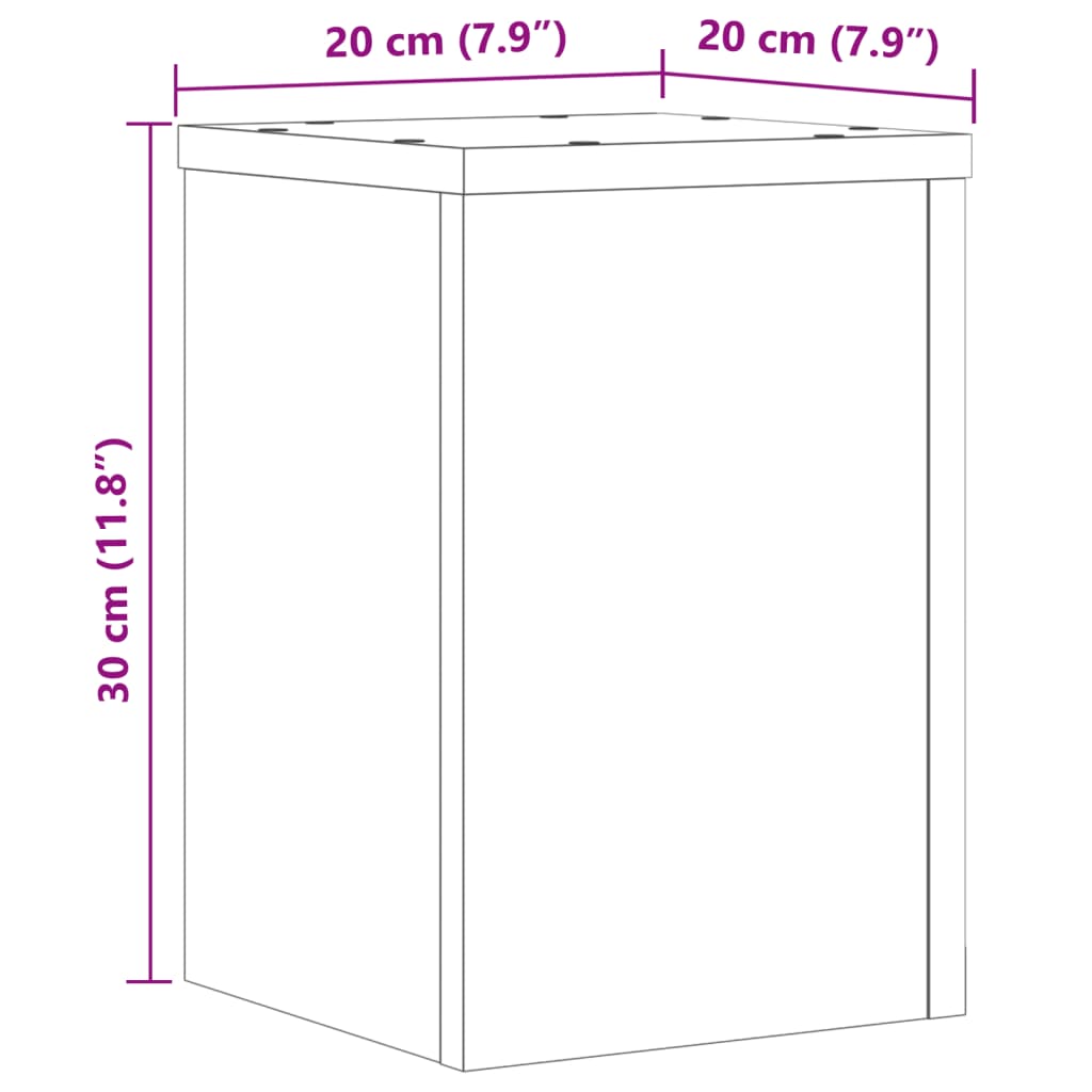 vidaXL Suportes p/ plantas 2 pcs 20x20x30 cm derivados madeira branco