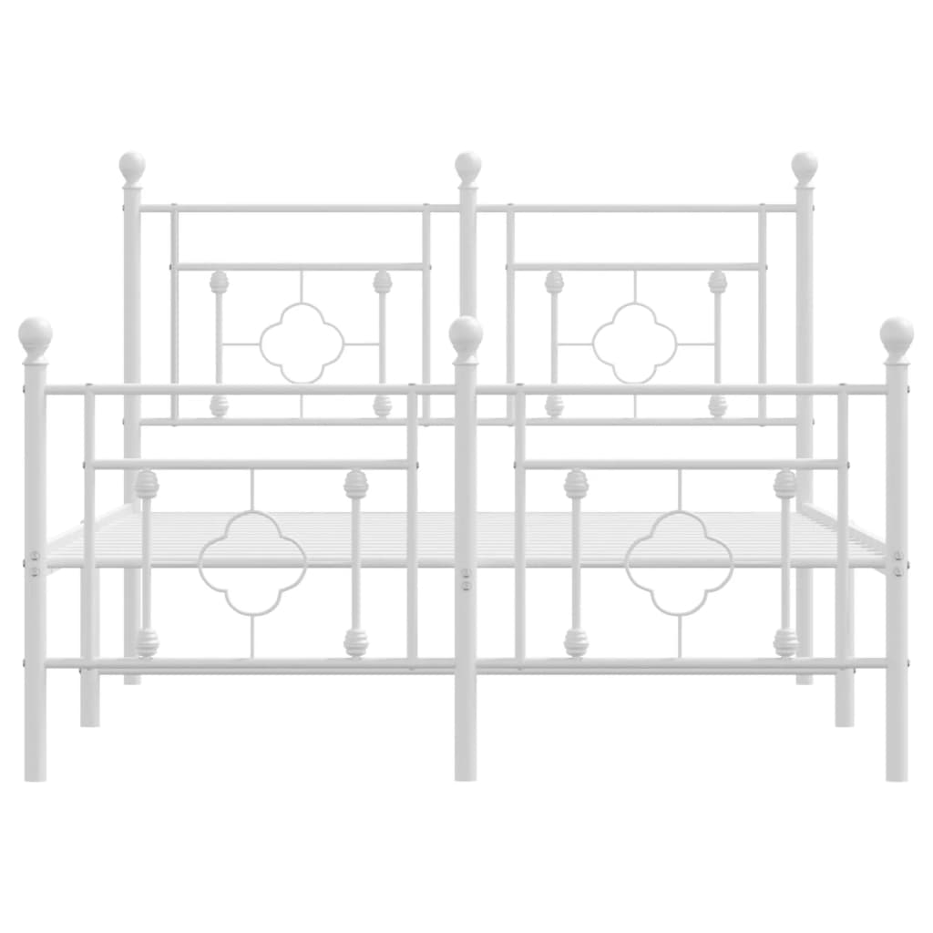 vidaXL Estrutura de cama com cabeceira e pés 120x200 cm metal branco