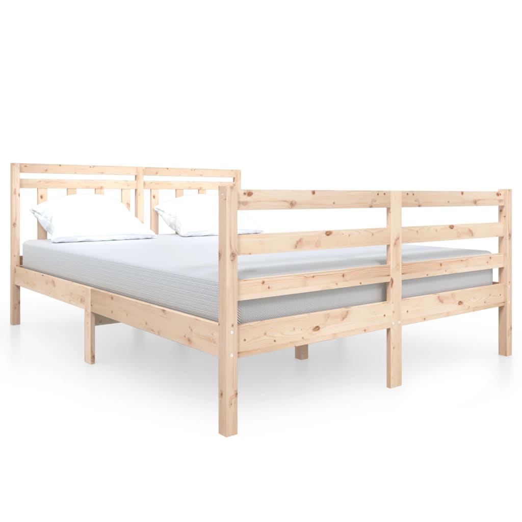 vidaXL Estrutura de cama 140x190 cm madeira maciça