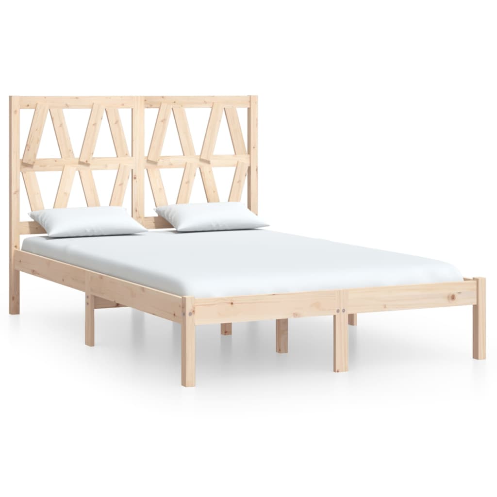 vidaXL Estrutura de cama pequena casal 120x190 cm pinho maciço