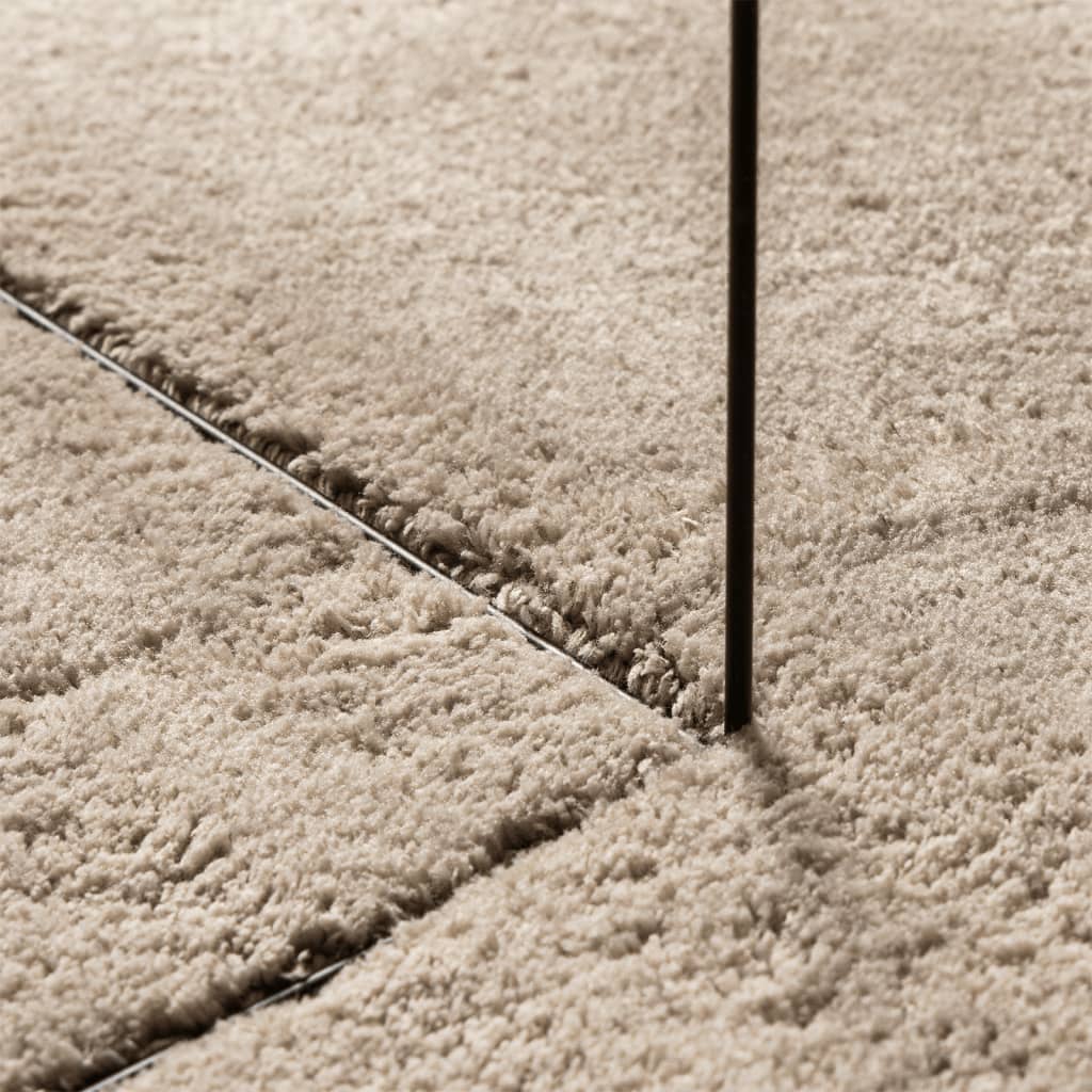 vidaXL Tapete pelo curto macio e lavável HUARTE Ø 120 cm cor areia