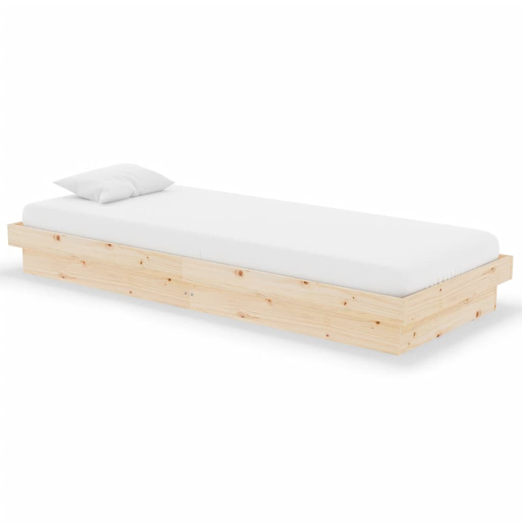 vidaXL Estrutura cama pequena solteiro 75x190 cm madeira maciça