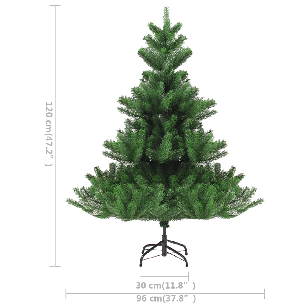 vidaXL Árvore Natal artif. c/ LEDs/bolas 120 cm abeto caucasiano verde