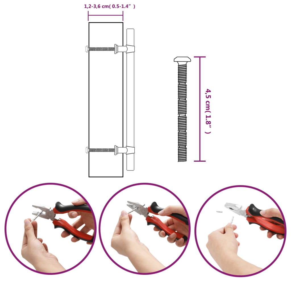 vidaXL Puxadores para móveis 20 pcs 160 mm aço inoxidável preto