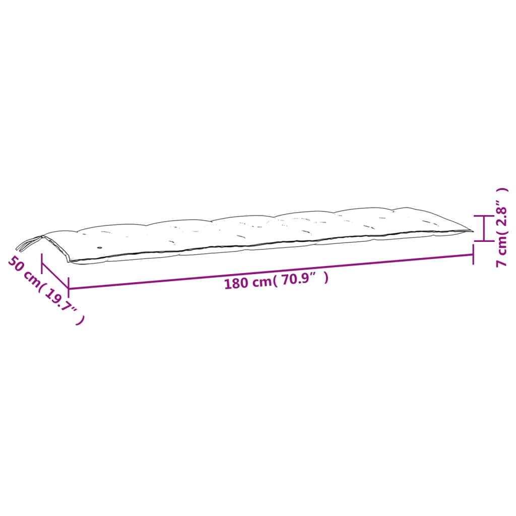 vidaXL Almofadões para bancos de jardim 2 pcs tecido oxford turquesa