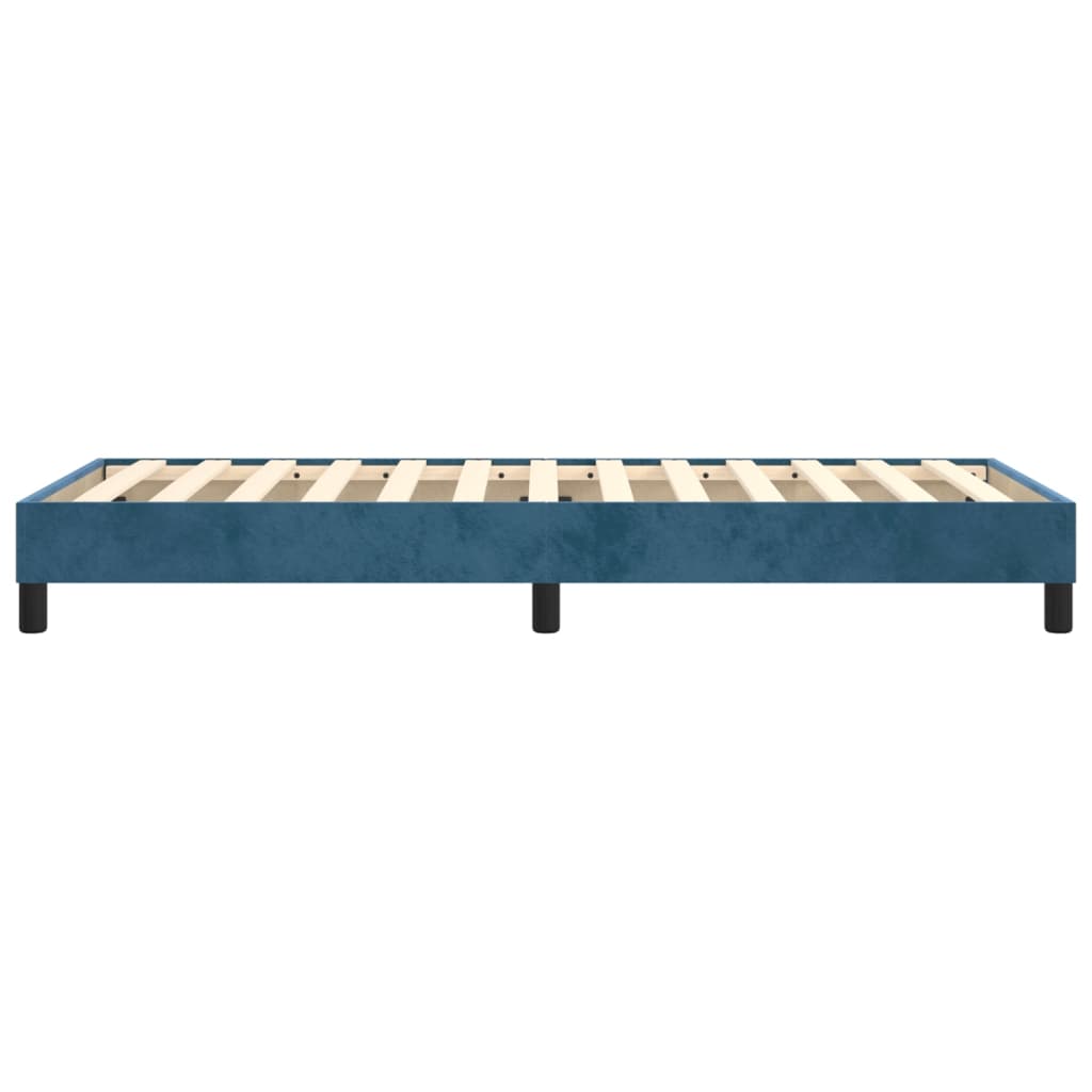 vidaXL Estrutura de cama 100x200 cm veludo azul-escuro