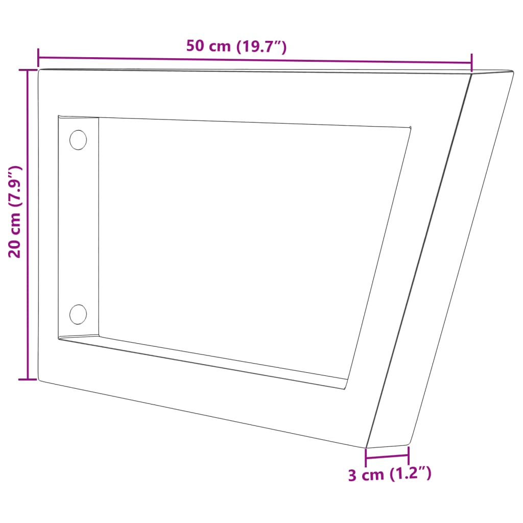 vidaXL Suportes de prateleira p/lavatório 2pcs aço trapezoidais branco