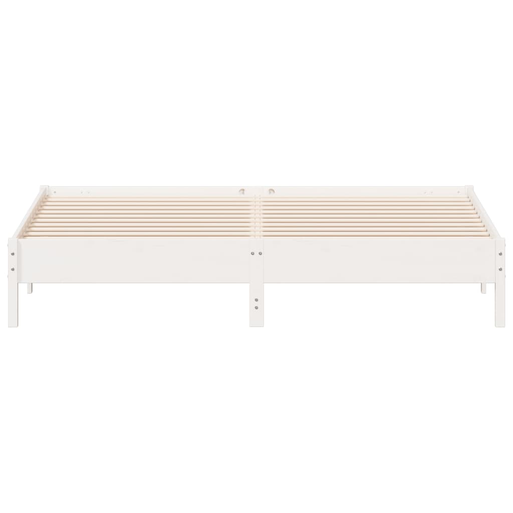 vidaXL Cama sem colchão 200x200 cm madeira de pinho maciça branco