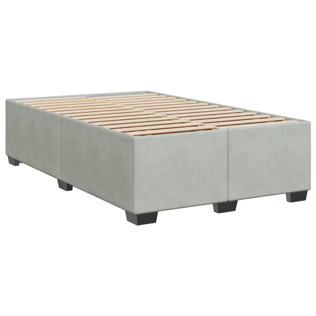 vidaXL Cama boxspring com colchão 120x190 cm veludo cinzento-claro