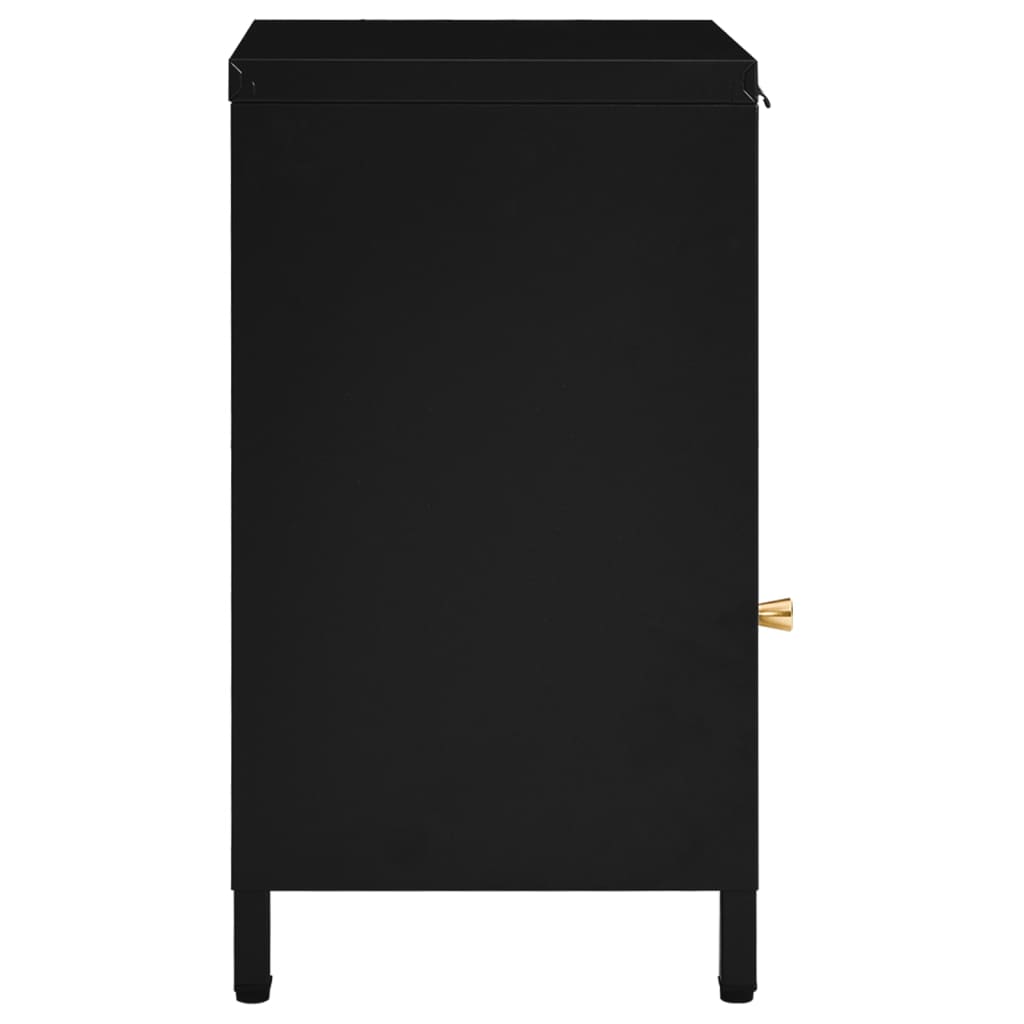 vidaXL Mesa de cabeceira 40x30x54,5 cm vidro e aço preto