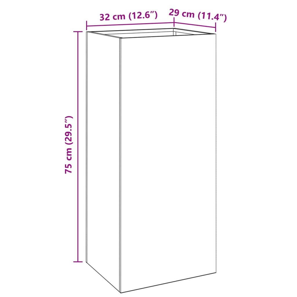 vidaXL Vaso/floreira 32x29x75 cm aço laminado a frio antracite