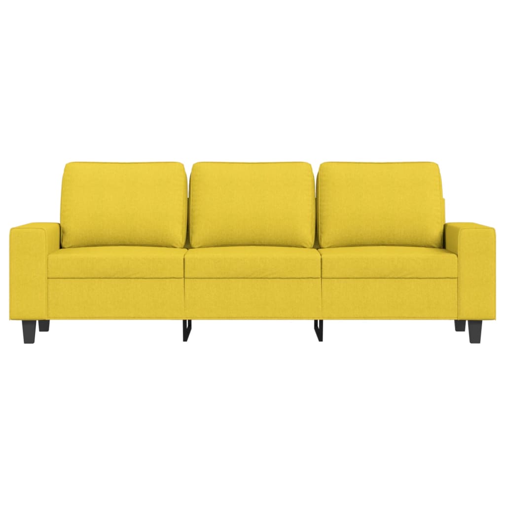 vidaXL Sofá de 3 lugares 180 cm tecido amarelo-claro