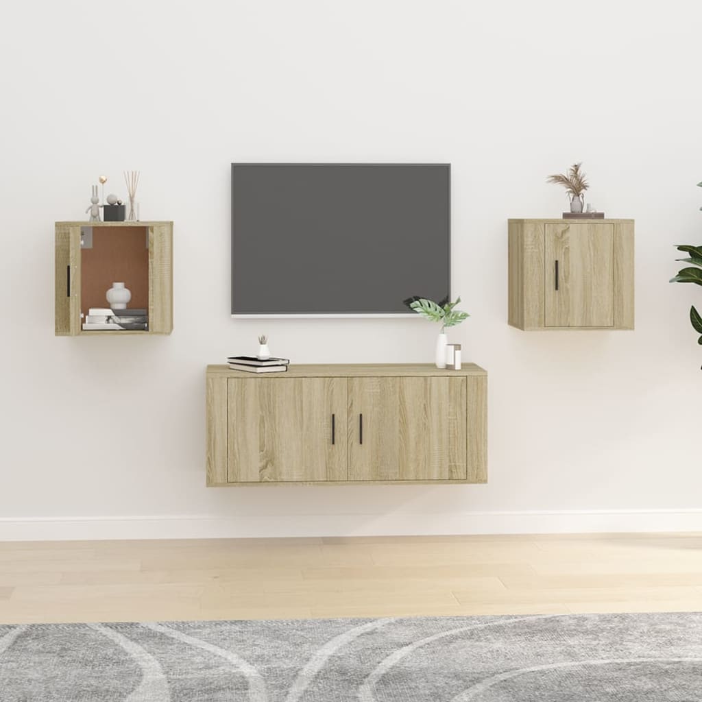 vidaXL Móveis de TV de parede 2 pcs 40x34,5x40 cm carvalho sonoma