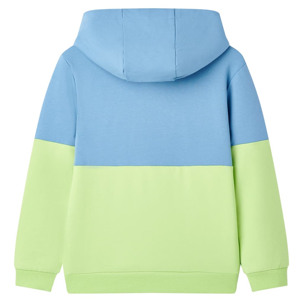 Sweatshirt para criança com capuz azul e amarelo-claro 140