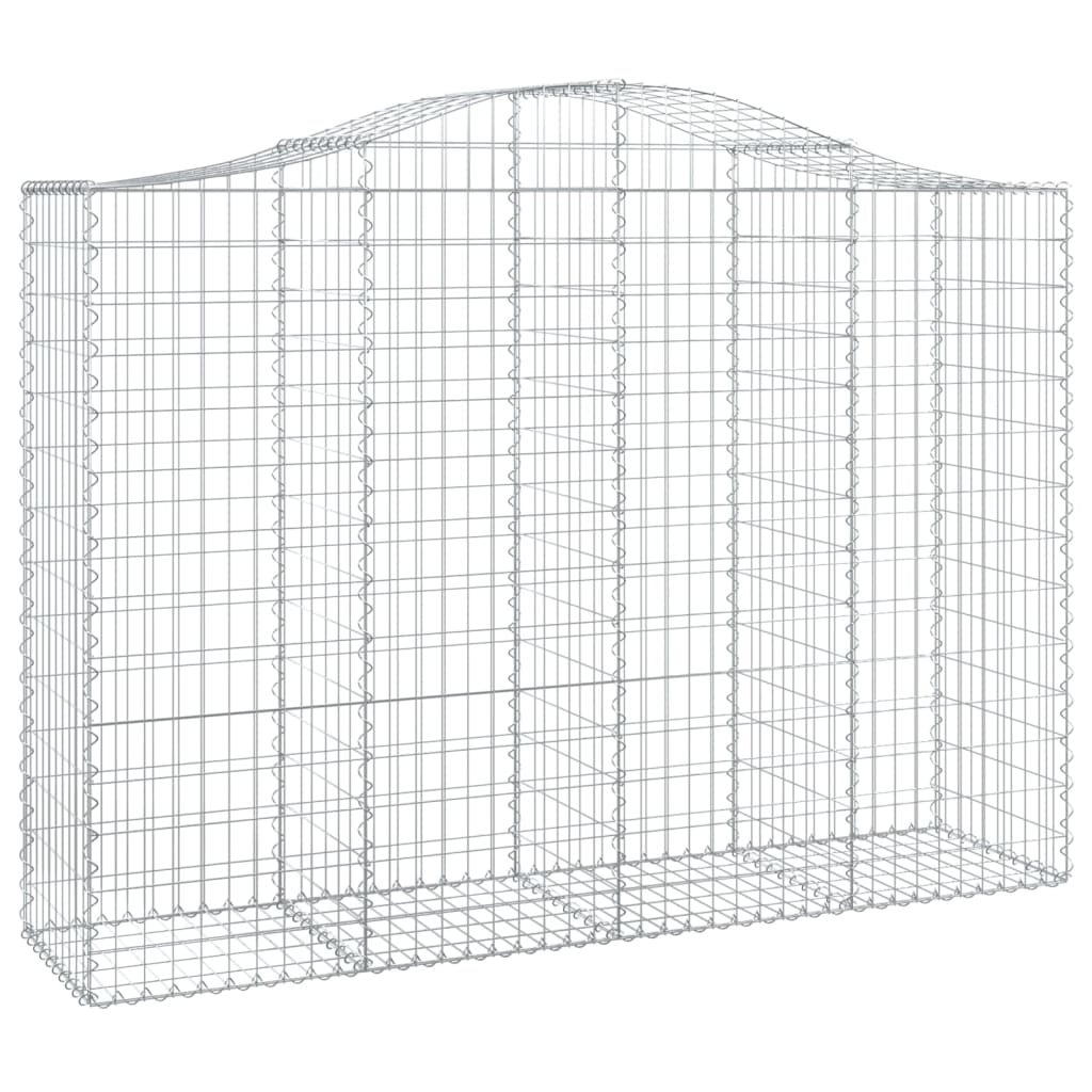 vidaXL Cestos gabião arqueados 7pcs 200x50x140/160cm ferro galvanizado