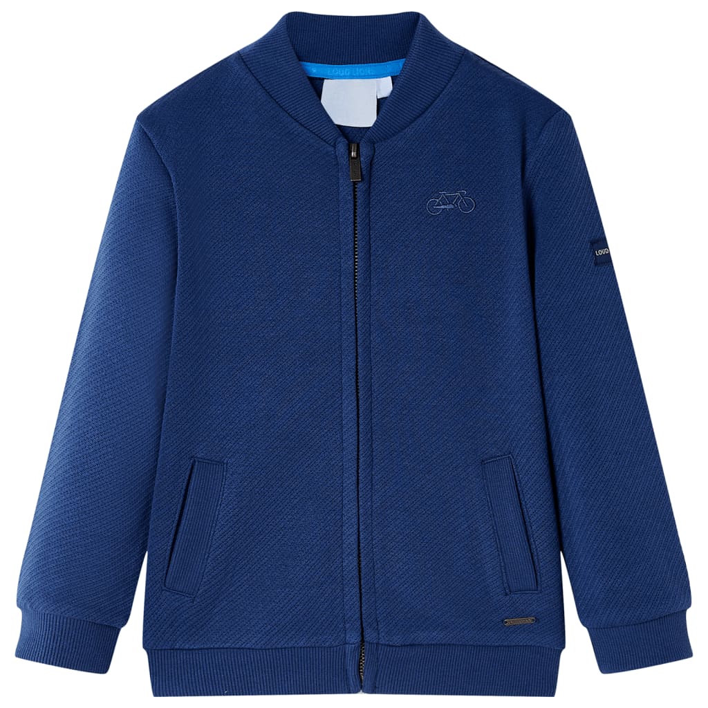 Sweatshirt para criança com fecho azul-marinho 104