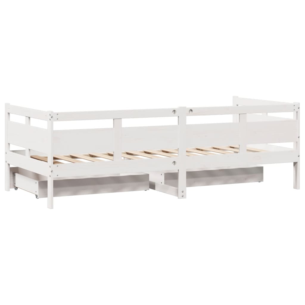 vidaXL Sofá-cama com gavetas 80x200 cm madeira de pinho maciça