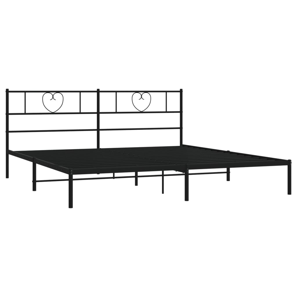 vidaXL Estrutura de cama com cabeceira 200x200 cm metal preto