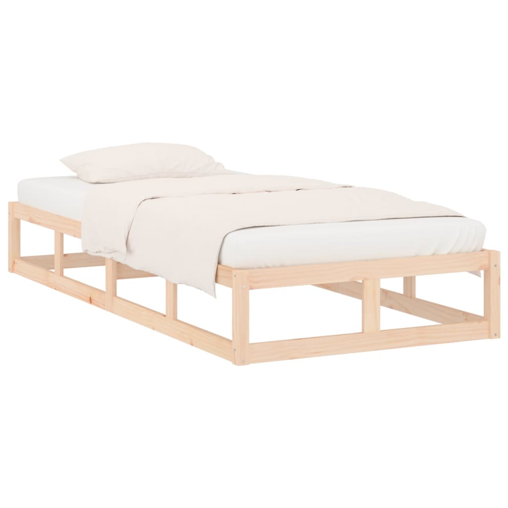 vidaXL Estrutura de cama solteiro 90x190 cm madeira maciça