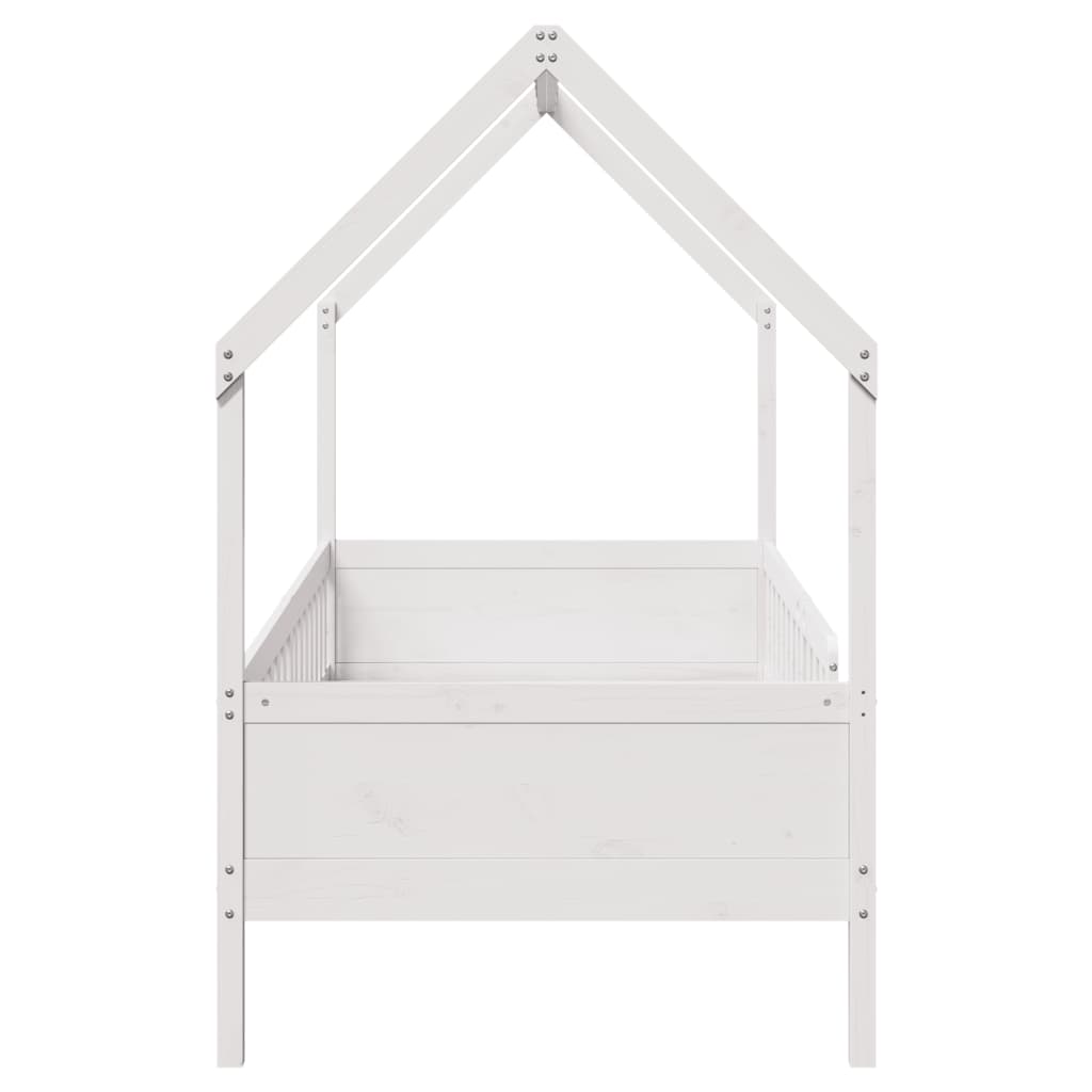 vidaXL Cama infantil formato casa 80x200 cm pinho maciço branco