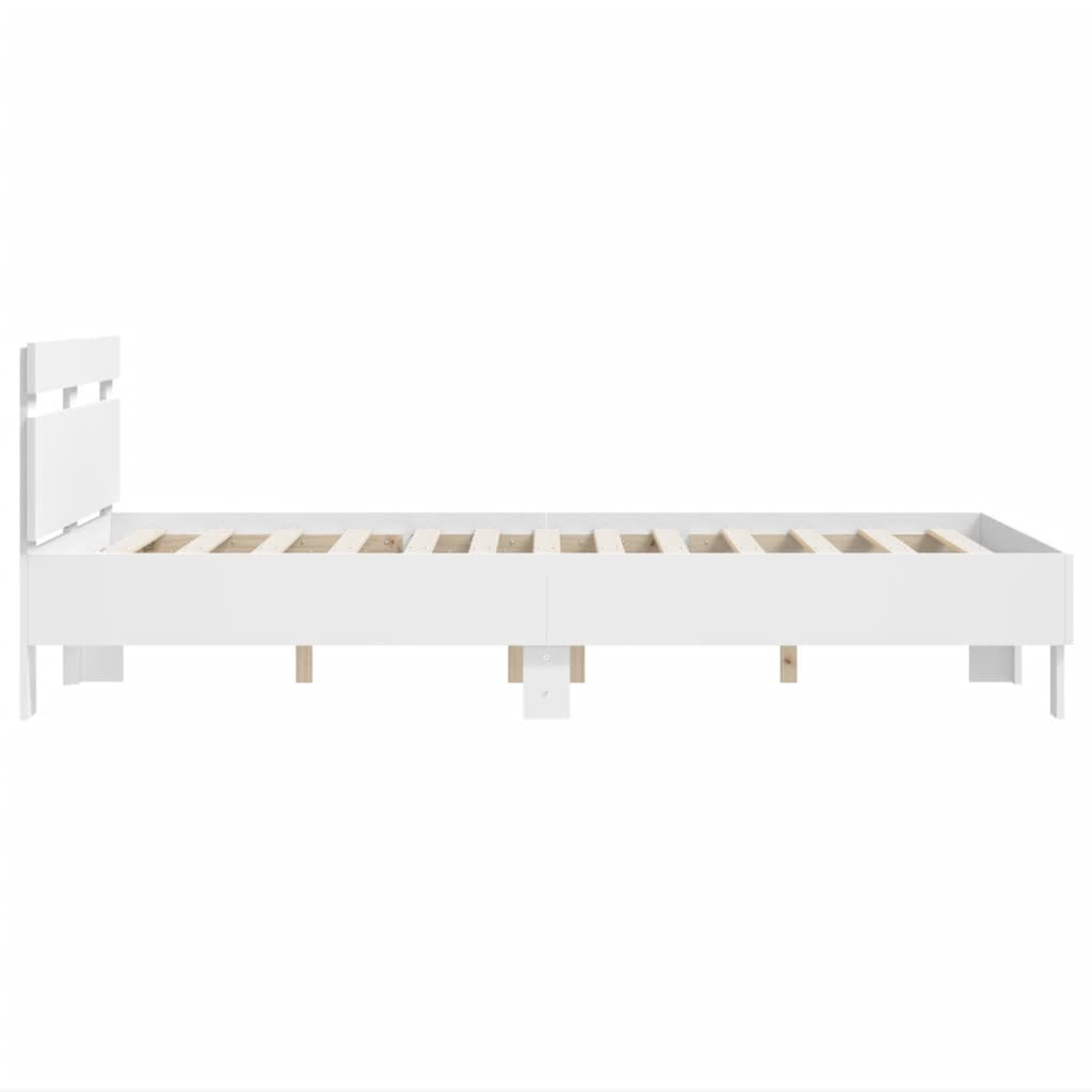 vidaXL Estrutura cama c/ cabeceira 135x190 cm derivados madeira branco