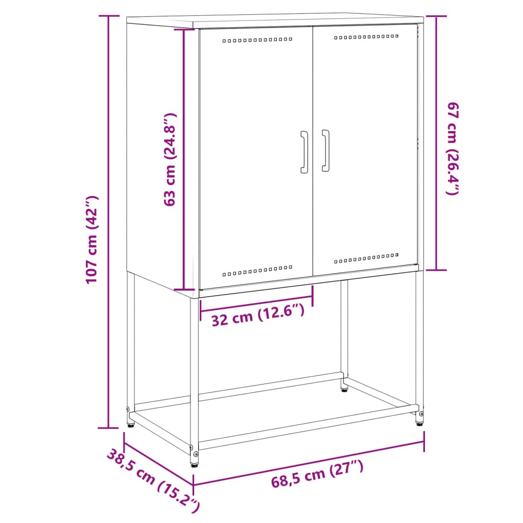 vidaXL Móvel de TV 68x39x60,5 cm aço antracite