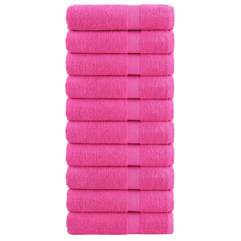 vidaXL Toalhas de banho premium SOLUND 10 pcs 70x140cm 600 gsm rosa