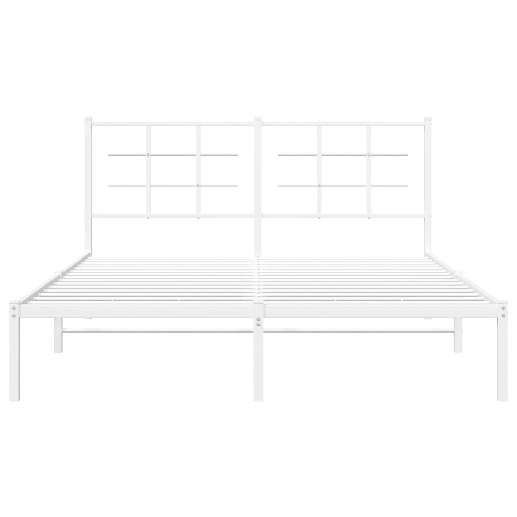 vidaXL Estrutura de cama com cabeceira 160x200 cm metal branco