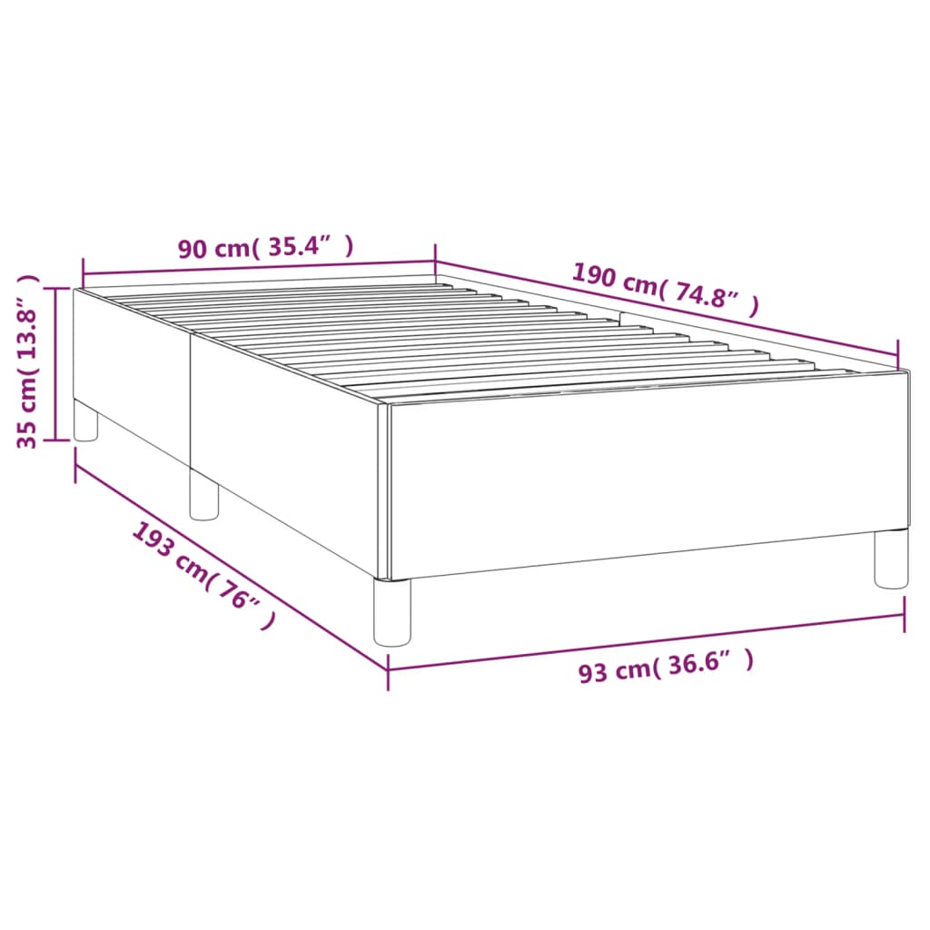 vidaXL Estrutura de cama 90x190 cm tecido cinza-acastanhado