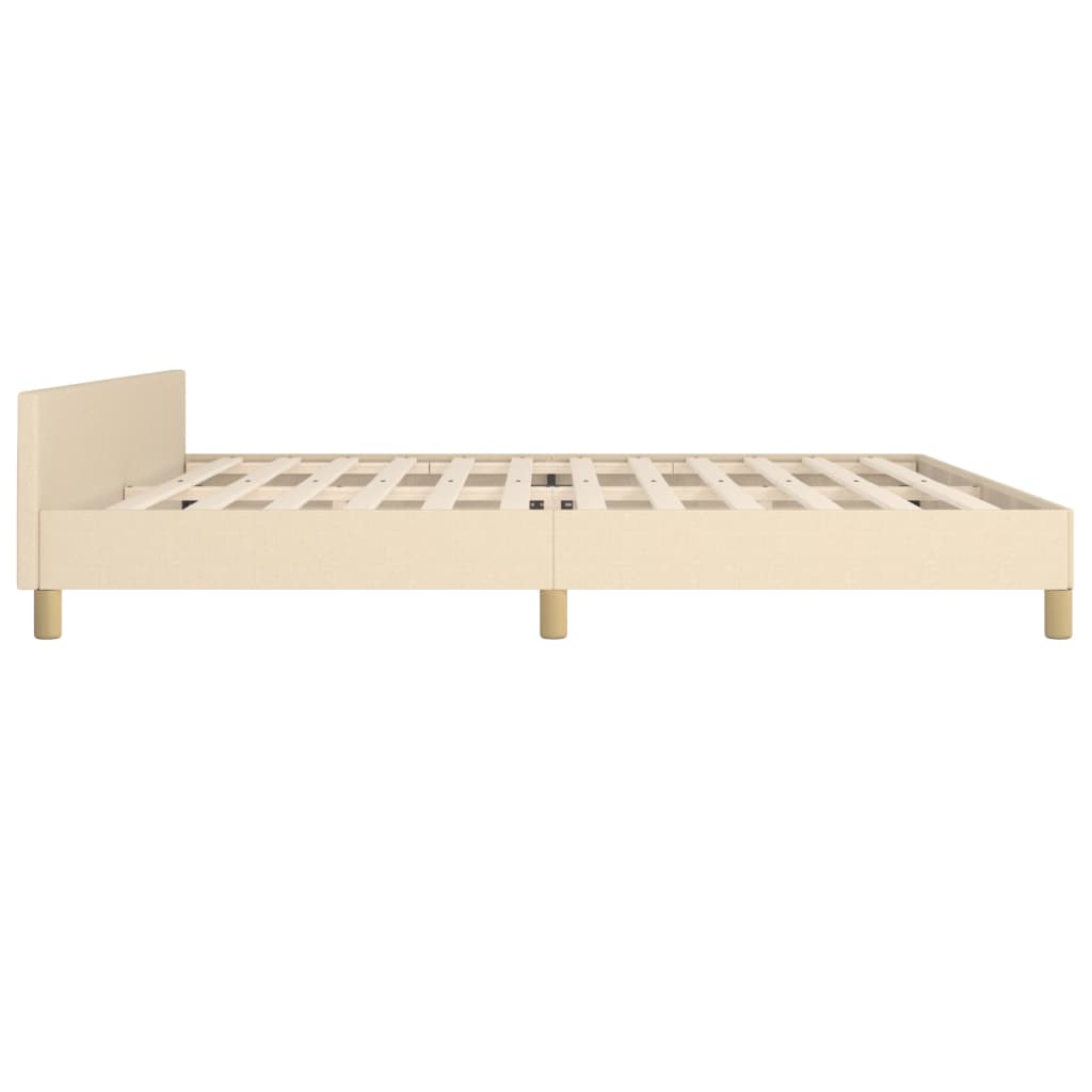 vidaXL Estrutura de cama sem colchão 200x200 cm tecido cor creme