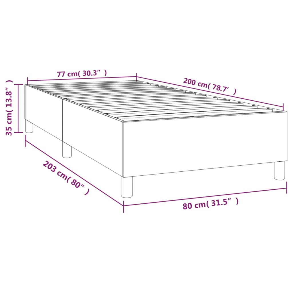 vidaXL Estrutura de cama em tecido 80x200 cm cinzento-claro